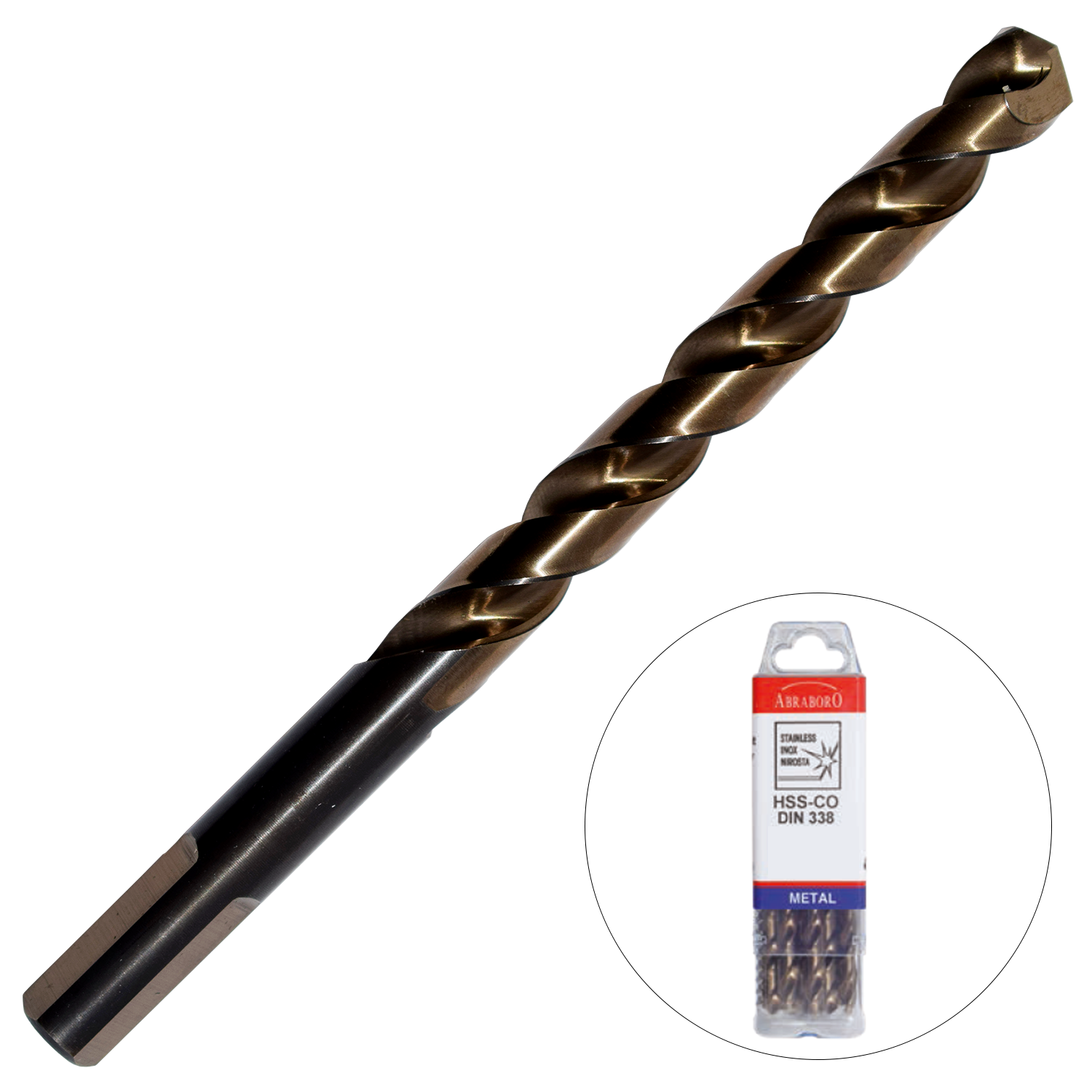 Abraboro 9 x 125 / 81 mm HSS-Co multi fémfúró háromszög szárral, 10 db/csomag termék fő termékképe