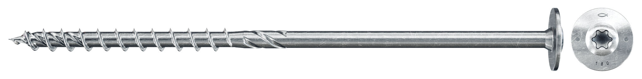 Fischer PowerFast FPF II WTP 10.0 x 360 BC 50 lapos fejű, részmenetes szerkezetépítő csavar TX behajtással, 50 db/csomag termék fő termékképe