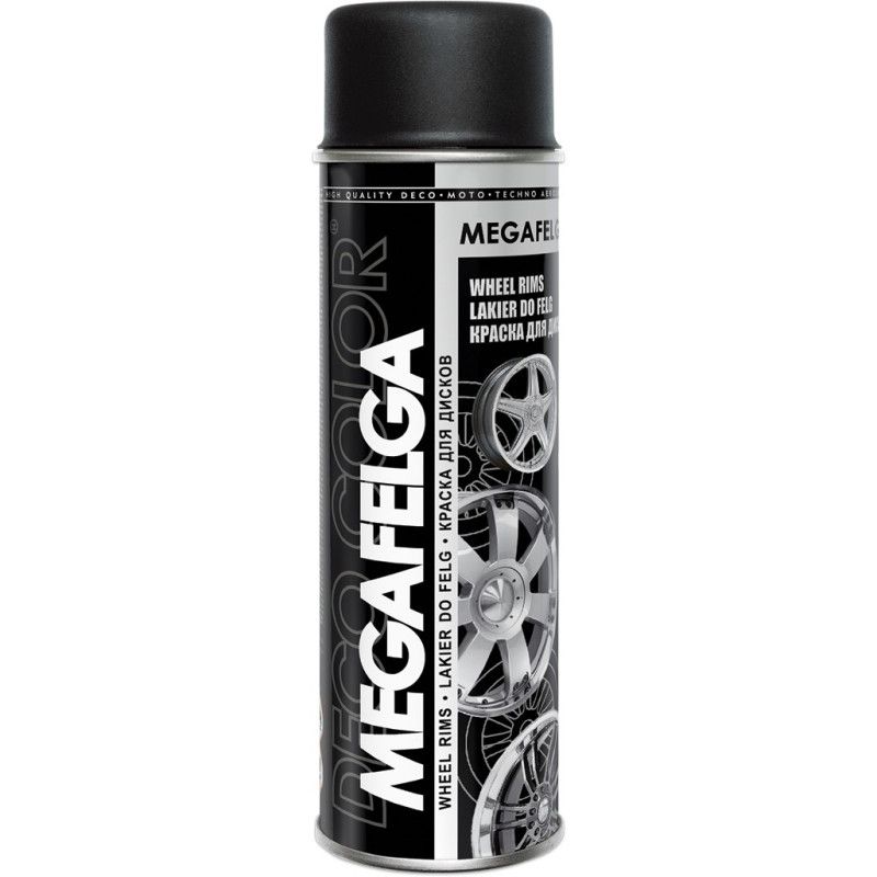 Deco Color Megafelga akril spray keréktárcsákhoz 500ml matt fekete termék fő termékképe